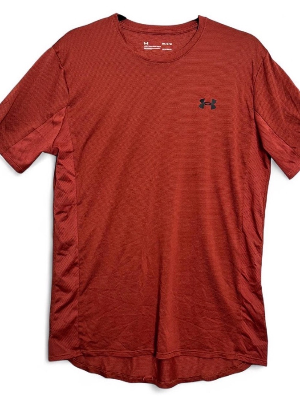 Under Armour HeatGear Tee Sz M Orange Athletic Gym Running 90s Y2K Sporty